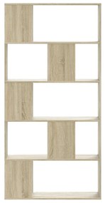 5 szintes sonoma tölgy színű fa könyvespolc 80,5x23,5x162,5 cm