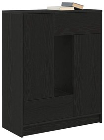 fekete tölgy komód fiókokkal és ajtókkal 73x31x90 cm