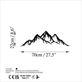 Mountain fém fali dekoráció, 70×22 cm