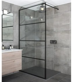 Walk-in Black zuhanyfal 100, 200cm, 8mm