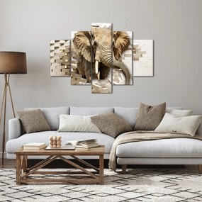Kép - Egy elefánt áttör a falon (150x105 cm)