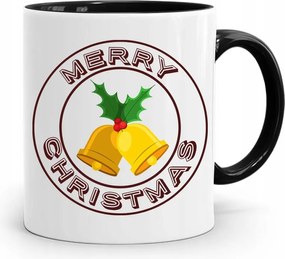 Fekete Karácsonyi Bögre Mikulásra, fényképes nyomtatással