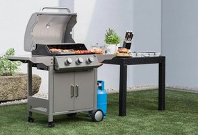 OKLAHOMA BBQ gázgrill, 3 égővel, nyomáscsökkentő szeleppel, ezüst Penta CZ