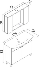 Purus mosdószekrény, 100 cm – TR785PNC1671