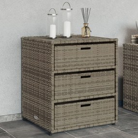 szürke polyrattan kerti tárolószekrény 55 x 59 x 69 cm