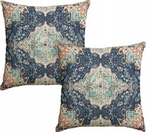 Dekoratív párnahuzat 40x40cm Kék színben, boho stílusban