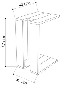 Kis asztal Muju - Oak, Anthracite, Oak