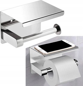 Wc-papír Tartó Állvány Akasztó Polccal Ezüst Wc Fürdőszoba