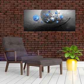 Kék absztrakt gömbök képe (120x50 cm)