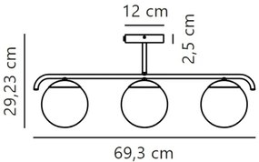Nordlux - Csillár rúdon GRANT 3xE14/25W/230V arany