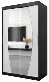 Ruhásszekrény 120 cm Eclipse (matt fekete + matt fehér). 1063389