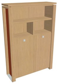 Verno+ S magas gardrób 140 x 46 x 210 cm, polccal, világos tölgy / narancs