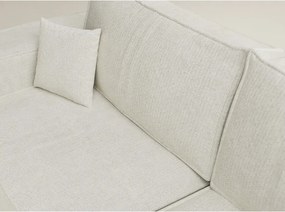 Krémszínű zsenília kinyitható-tárolóhelyes sarokkanapé (jobb oldali-L alakú) Tonga – Maison de Rêve