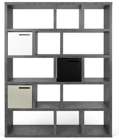 Szürke könyvespolc beton dekorral 150x198 cm Berlin – TemaHome