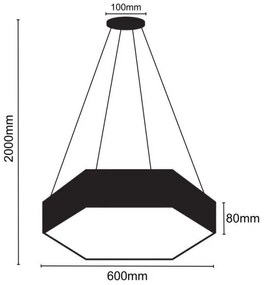 LED Csillár zsinóron LED/40W/230V 4000K átm. 60 cm