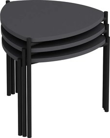 Lenny Anthracite tárolóasztal-készlet, 3 db