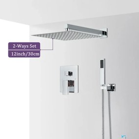 Zuhanypanel EYN PT04042 falba süllyesztett kivitelben, LED-világítással, többféle színváltozatban, például krómban és matt feketében — 30 cm — Nincs