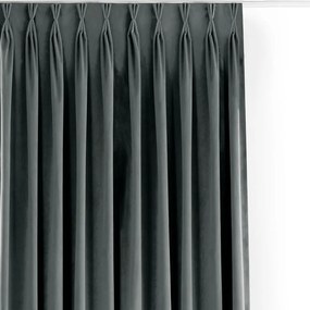Sötétszürke bársony dimout (részleges sötétítő) függöny 265x250 cm Velto – Filumi