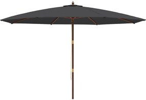 fekete kerti napernyő fa rúddal 400 x 273 cm