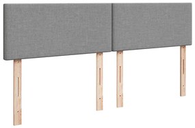 Ottomán ágykeret matraccal világosszürke 200x200 cm szövet