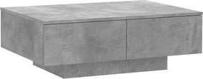 vidaXL betonszürke szerelt fa dohányzóasztal 90 x 60 x 31 cm