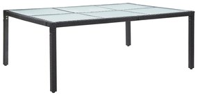 vidaXL fekete polyrattan kültéri étkezőasztal 200 x 150 x 74 cm