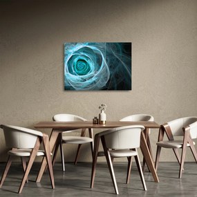 Üveg kép - Absztrakt rózsaszín kék fekete háttérrel (70x50 cm)