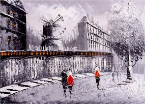 Üveg kép - Olajfestmény a városról II. (70x50 cm)