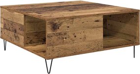 vidaXL Dohányzóasztal Öreg fa 80 x 80 x 36,5 cm Faanyag
