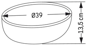 BATH DELUXE 06-039-19-23-00 - BERGEN ráépíthető mosdó, átmérő 39 cm, beton/szürke