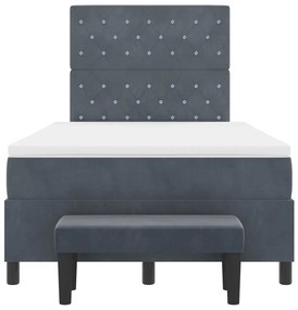 Box Spring Ágy Matraccal és Pad Dark Grey 120x190 cm Bársony