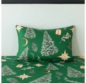 Mikroszálas párnahuzat GREEN CHRISTMAS 70x90 cm, zöld