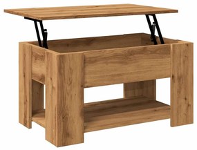 dohányzóasztal kézműves tölgy szerelt fa 79 x 49 x 41 cm
