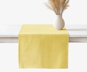 Goldea lenvászon keveréket tartalmazó asztali futó - sárga 50x140 cm