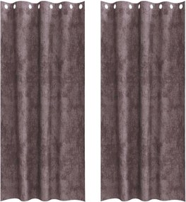 vidaXL Bársonyfüggönyök függönyökkel 2 pcs Barna 225 x 140 cm Bársony