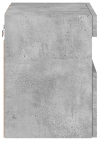 betonszürke falra szerelhető TV-szekrény LED-del 40x30x40 cm