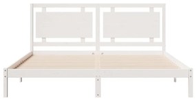 fehér tömör fa extra hosszú ágykeret matrac nélkül 180 x 220 cm