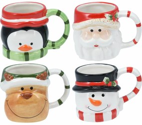 4 darab karácsonyi kerámia bögre szett 250–280 ml