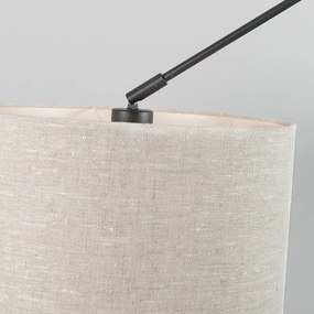 Függőlámpa fekete árnyékolóval 35 cm világos szürke állítható - Blitz