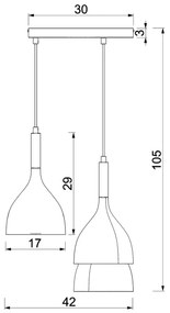 Csillár zsinóron NOAK WOOD 3xE27/15W/230V fehér/bükkfa
