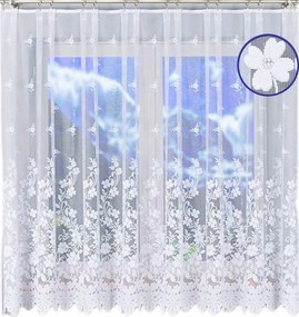 Rövid Jacquard Függöny 600x180 Nappali Szobába Virágok Fehér Békák Kész