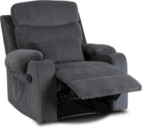Dönthető fotel szürke kordbársony, TORRES