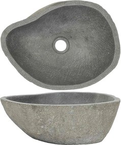 vidaXL ovális folyami kő mosdókagyló (37-46) x (29-36) cm