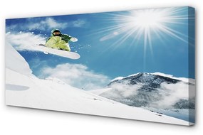 Canvas képek Man hegyi hó fedélzeten 100x50 cm