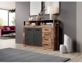 RUNA komód sötétbarna/antracit