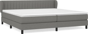 vidaXL sötétszürke szövet rugós ágy matraccal 200 x 200 cm