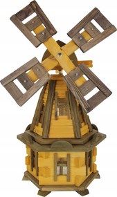 Fa kerti szélmalom 85cm fenyő rózsafa