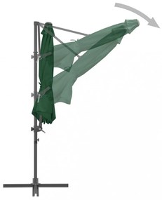 zöld konzolos kerti napernyő acélrúddal 300 cm