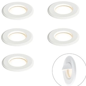 5 darabos modern, süllyesztett spotlámpa szett fehér színben, LED-del, IP67 - Linsey