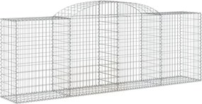 vidaXL íves horganyzott vas gabion kosár 300 x 50 x 100/120 cm